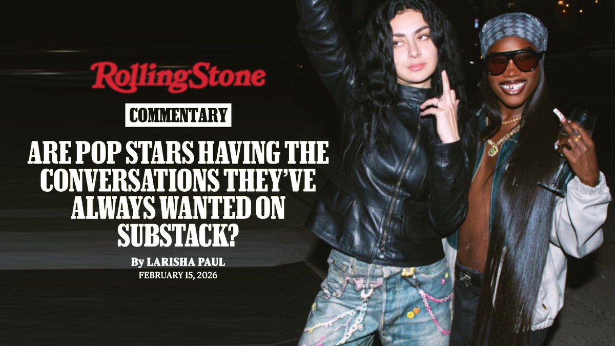 wrote about charli and doechii and what substack might be offering pop stars that they maybe can't get anywhere else

🔗: rollingstone.com/music/music-fe…