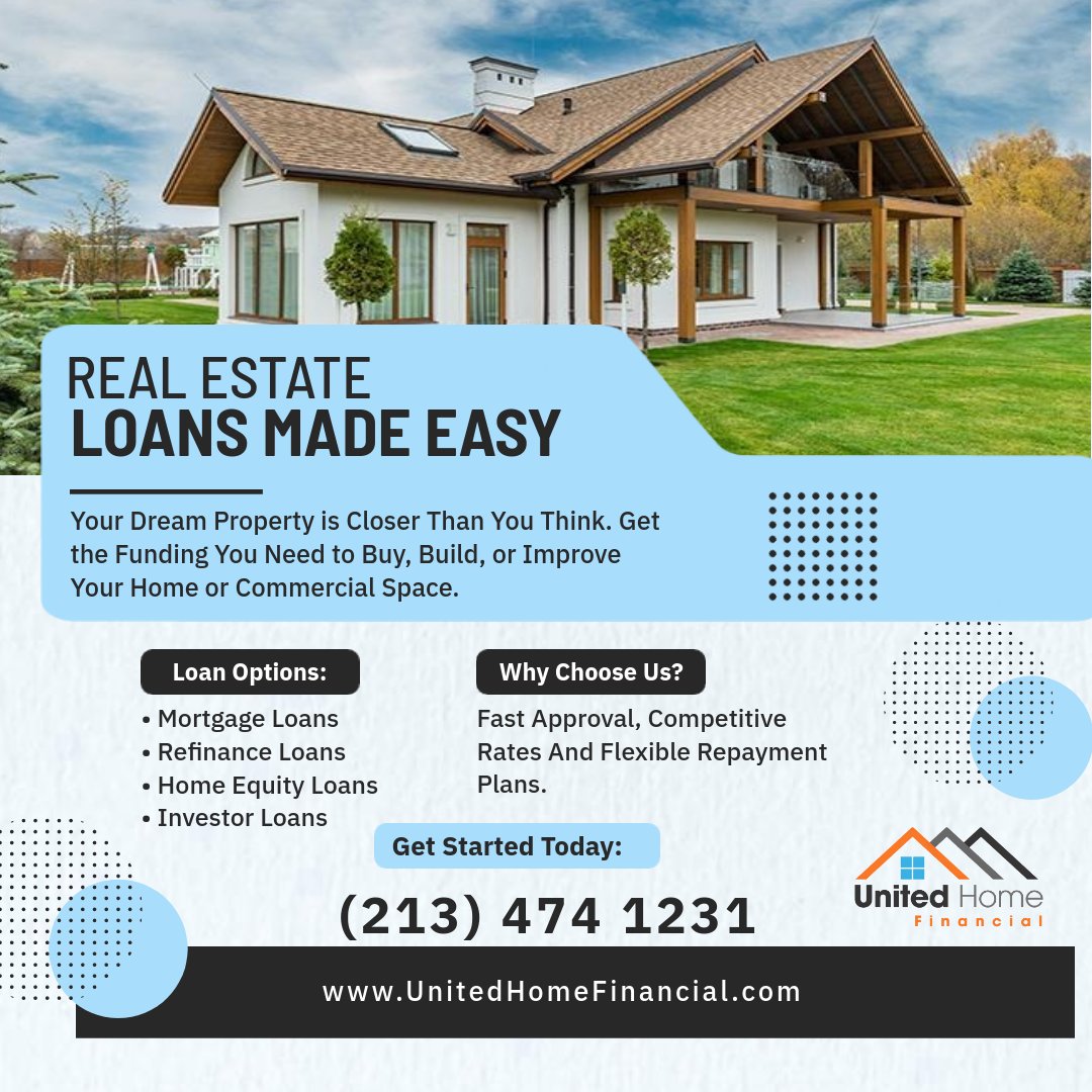 UnitedHomeFin's tweet photo. At United Home Financial, we focus on finding the right loan solution for your situation — whether you’re a first-time buyer, self-employed, an investor, or simply looking to improve your current mortgage.We offer Conventional, FHA, VA, Jumbo, Non-QM, Bank Statement, DSCR, ITIN, HELOC, and many other financing options designed to fit real-life scenarios — not just perfect paperwork.If you’ve been told “no” before, don’t assume you don’t qualify. Many times, it’s just a matter of structuring the loan correctly.📩 Send me a message today and let’s explore your options with United Home Financial. Your goals may be closer than you think.

United Home Financial ⏐ NMLS 2265084