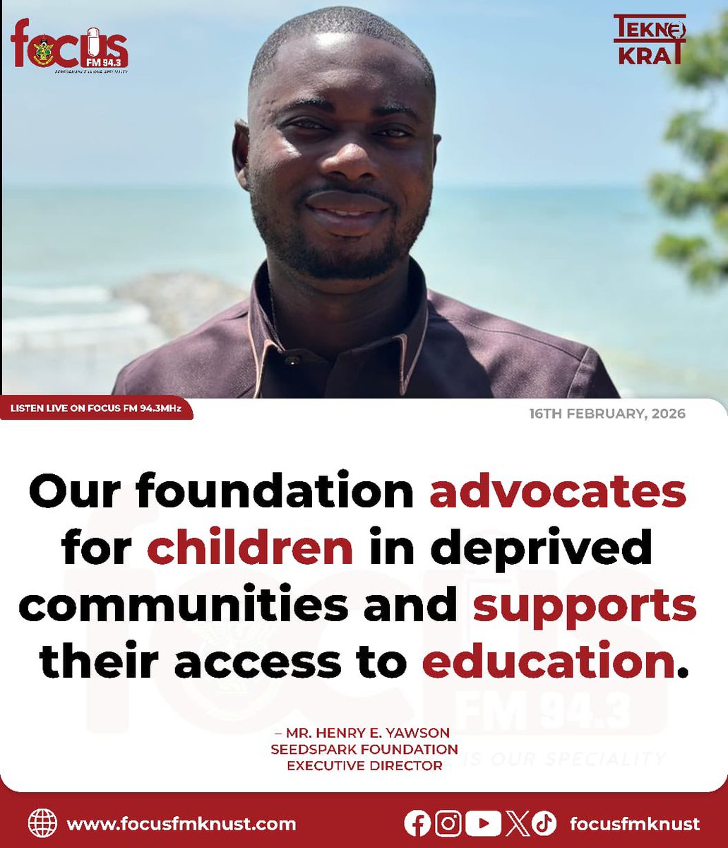 heyawson1's tweet photo. Grateful to Focus FM for the platform to amplify this important conversation. Together, we can build a nation where every child is protected and empowered.

#SeedsparkFoundation #ChildProtection #NationalDevelopment #FocusFM #KNUST https://t.co/NvIZ338sfG