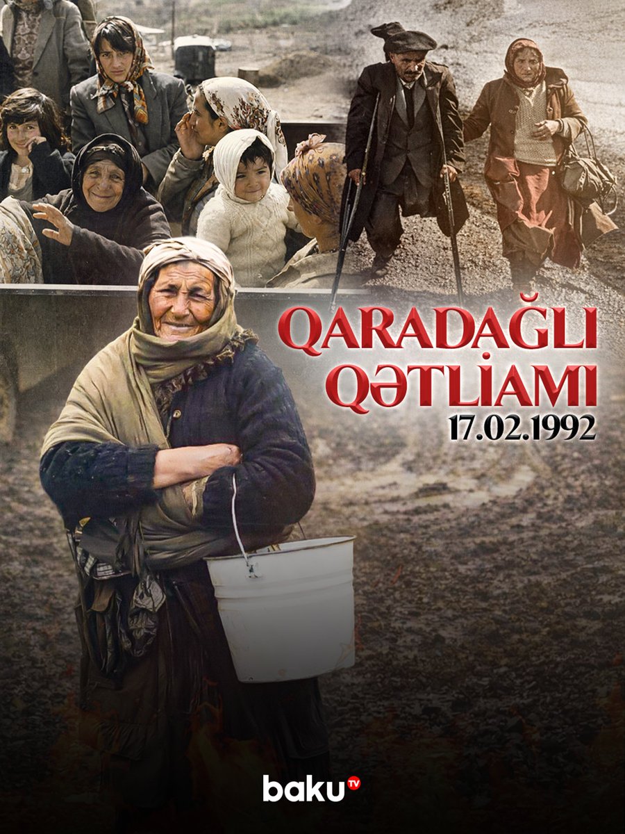 bakutvofficial's tweet photo. Qaradağlı faciəsinin 34-cü ildönümüdür
1992-ci il fevralın 17-də baş verən Qaradağlı faciəsi (qətliamı) Qarabağ müharibəsinin ən kədərli və unudulmaz hadisələrindən biridir.
#bakutv #bakutvxeber #sonxeberler #qaradağlıqətliamı #faci https://t.co/Uz1ziohEaa