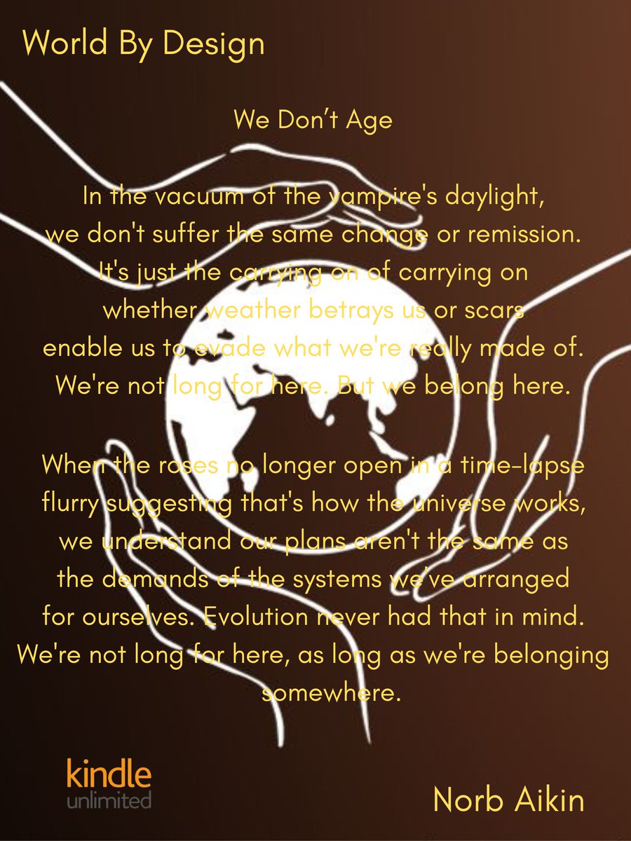 AikinNorb's tweet image. In World By Design, my third book of poetry, the question of whether we truly create our own world or are living in a world created for us is posed. #WritingCommunity #PoetryCommunity #BooksWorthReading 

'Zon/KU: amazon.com/World-Design-N…
Signed: norbaikin.com/blog/product/w…