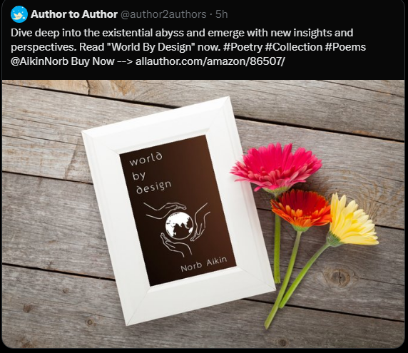 AikinNorb's tweet image. In World By Design, my third book of poetry, the question of whether we truly create our own world or are living in a world created for us is posed. #WritingCommunity #PoetryCommunity #BooksWorthReading 

'Zon/KU: amazon.com/World-Design-N…
Signed: norbaikin.com/blog/product/w…