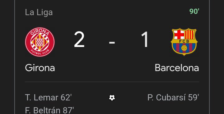 GlobalFootGoal's tweet photo. #Barcelona lost this crucial game and Real #madrid move on top of the table. https://t.co/UNpEewZ3za