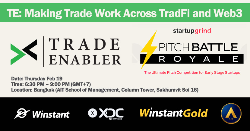 Making Trade Work Across TradFi and Web3

We are thrilled to announce that TradeEnabler will be taking the stage at the upcoming Pitch Battle Royale! 
....
Full info:
tradeenabler.com/news/pitch-bat…

#TradeEnabler #PitchBattleRoyale #RWA #FinTech #GlobalTrade #Blockchain