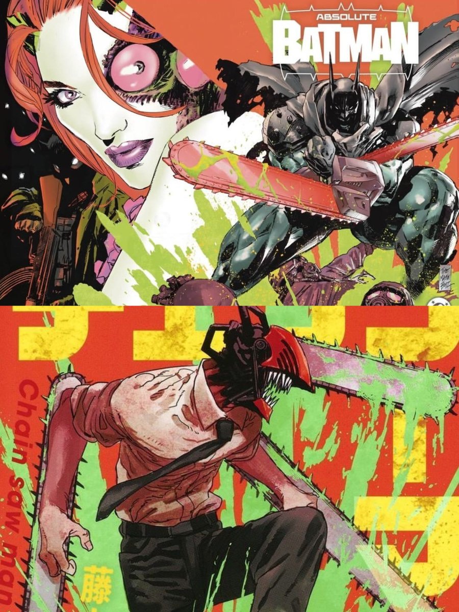 A capa variante de ABSOLUTE BATMAN #18 é uma referência a CHAINSAW MAN.