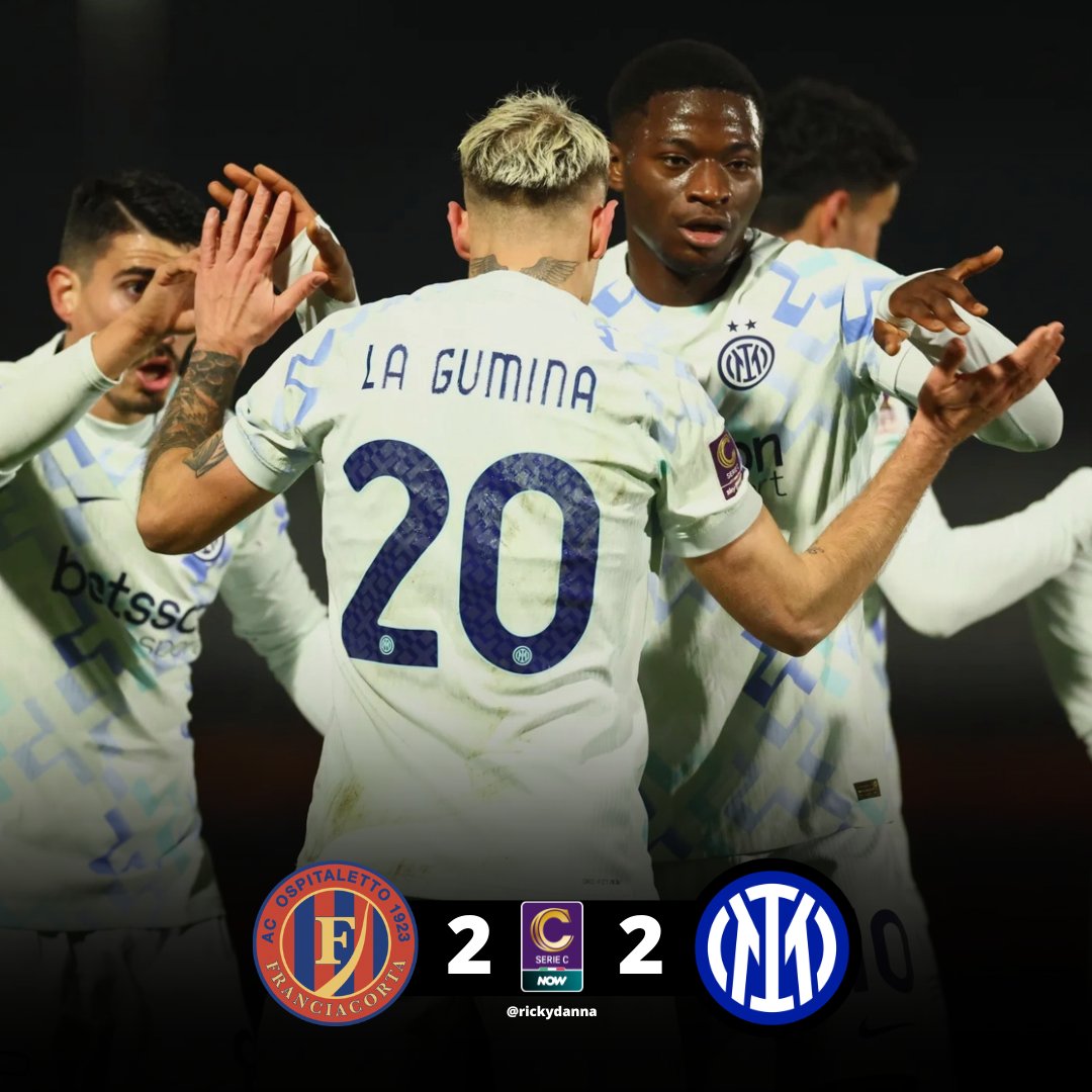 RiccardoDanna1's tweet photo. Pareggio in trasferta per l'#Inter Under 23 che impatta contro l’Ospitaletto: di #LaGumina e #Kamate le firme delle reti nerazzurre. ⚽️⚫️🔵

#InterU23 https://t.co/l0O0NPBnW4