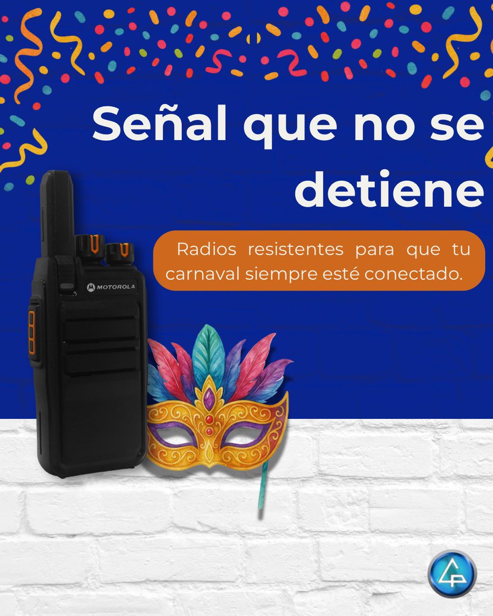 ¿Listo para el Carnaval? 🎭 Asegura la comunicación de tu evento con los radios más resistentes del mercado. Donde la señal de otros falla, la nuestra sigue adelante. ⚡

📲 Contáctanos para más info.

#SeñalQueNoSeDetiene #Carnaval #MotorolaSolutions #Seguridad