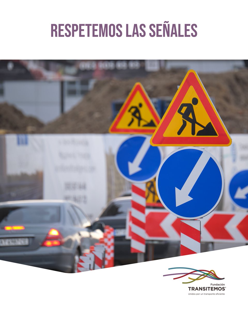 🚧 Respeta las señales temporales en zonas de obra.
Reducir la velocidad y seguir las indicaciones protege vidas. 🦺🚦

#SeguridadVial #FundaciónTransitemos #RespetoVial