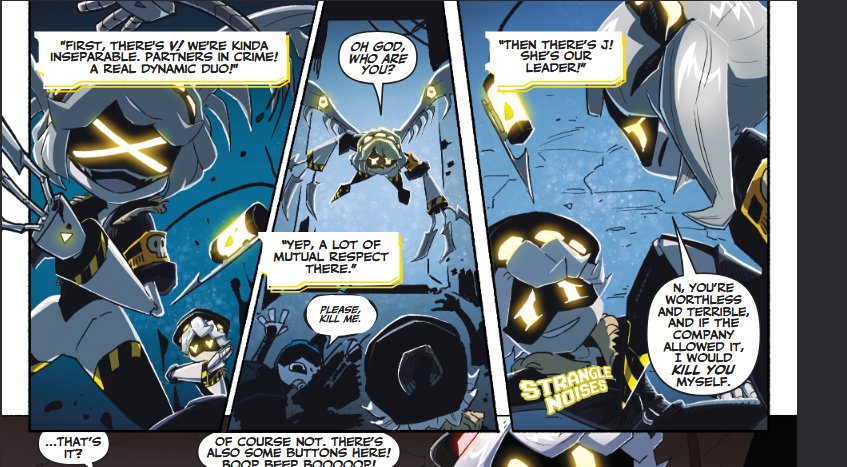 therealNuklier's tweet photo. Some panels i stole ✌️ #murdedrones #murderdrones #mdtwt #murderdronescomic https://t.co/aRyt01aBKg