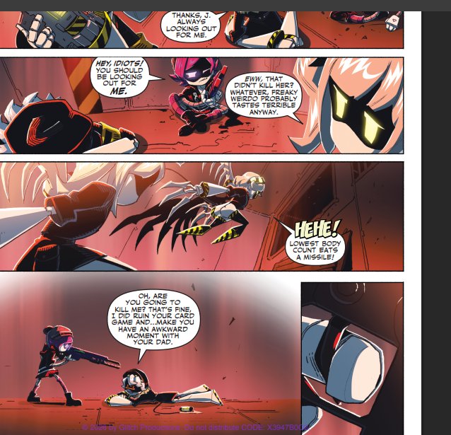 therealNuklier's tweet photo. Some panels i stole ✌️ #murdedrones #murderdrones #mdtwt #murderdronescomic https://t.co/aRyt01aBKg