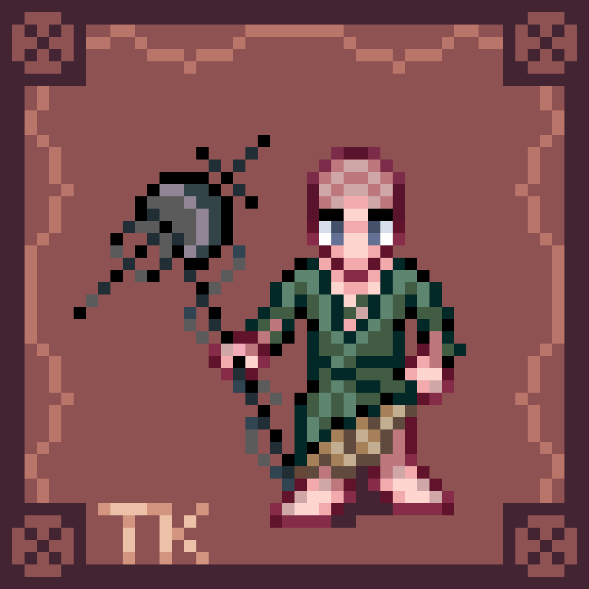 Tarkuaval's tweet photo. Labirinto from Hexatombe! 

#pixelart #HEXATOMBE #RPG #mootstwt #fanart https://t.co/Rex8V4q7eo