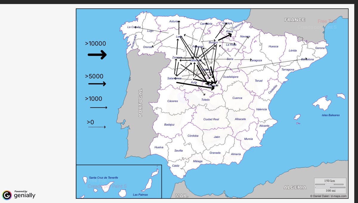 RuralxData's tweet photo. -A dónde emigran las personas de Castilla y León? #castilla #leon 
-#movilidad #interprovincial https://t.co/8zxQH2YYki
