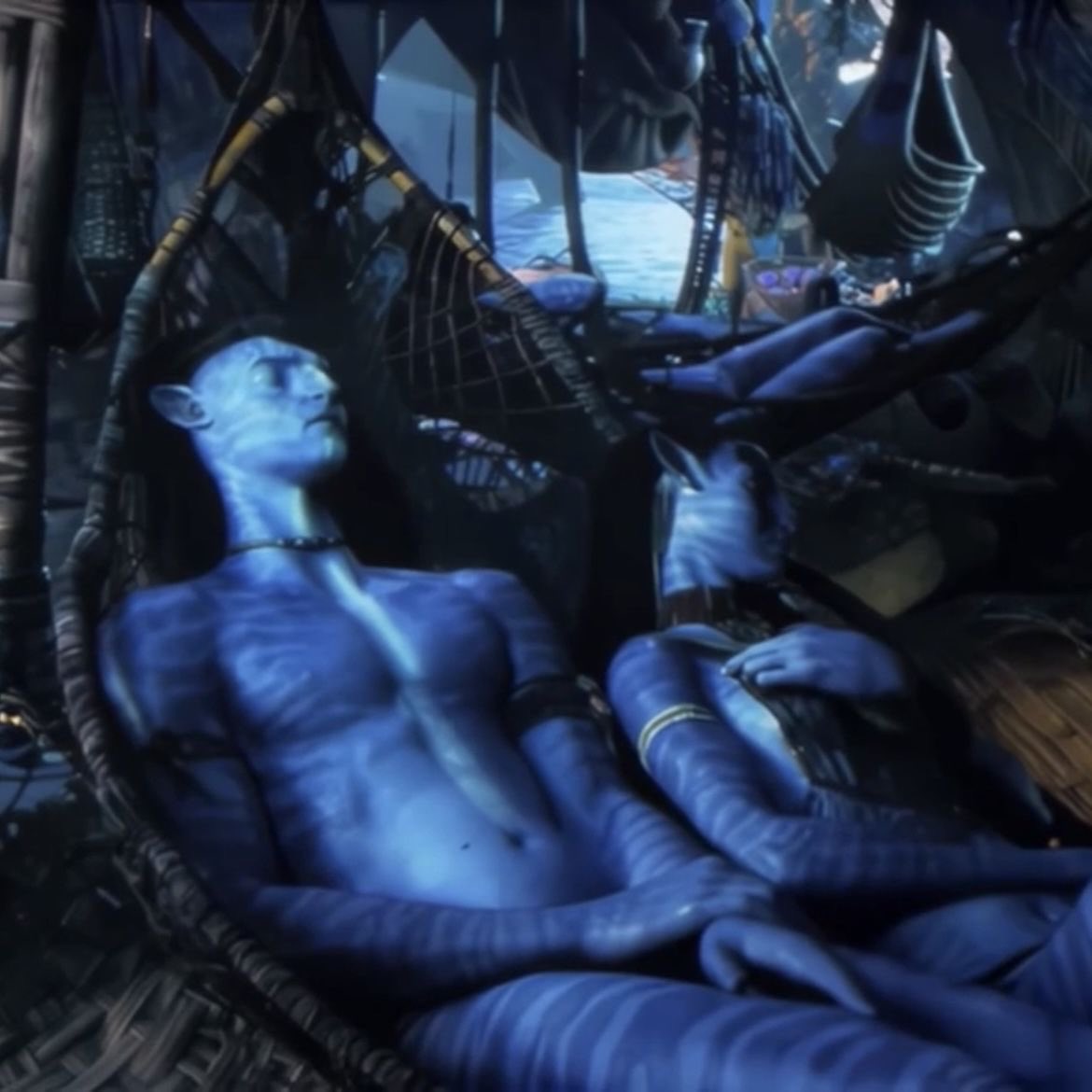 seeing jake and neytiri peacefully sleeping in a hammock like this…it’s everything. after all they’ve been through, just being together, safe and calm, says so much about their love.