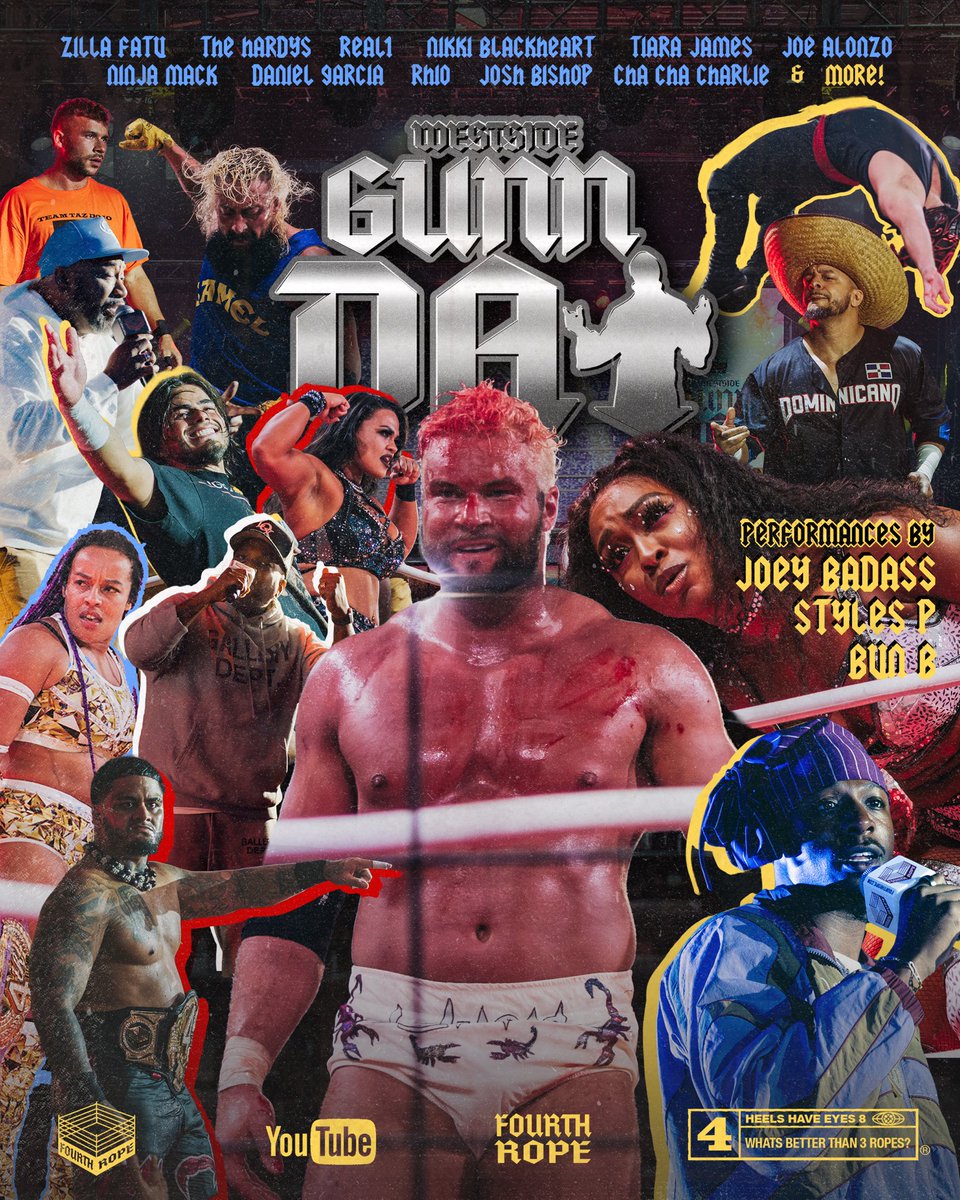 WESTSIDEGUNN's tweet photo. https://t.co/TPjLNquQzU

ANNOUNCEMENT!!!!!!! 🔥🤘🏽🦂🔥🤘🏽🦂🔥🤘🏽🦂🔥🤘🏽

@4thrope WSG DAY 🐐
2/17 10PM EST. 
@youtube 

Starring @jeffhardybrand @matthardybrand @zillafatu @nikkiblackheart @garciawrestling @real1 @joeybadass @bunb @stylesp @joshbishop187 AND SOME OF THE BEST TALENT IN THE 🌎 

TOMORROW NIGHT EXPERIENCE THE HOTTEST NEW WRESTLING PROMOTION 4THROPE As A FAMILY LIVE!!! THIS SHOW HAS BEEN IN HIGH DEMAND & ITS FINALLY HERE!!! @4thrope has been bringing NEW energy and making HISTORY pushing the CULTURE & 4BIDDEN 🚪 PRINCIPLES 

SO MUCH ART GOES INTO THESE SHOWS AND YOUR GONNA BE BLOWN AWAY BY THE PRODUCTION.. THIS IS 4 US BY US … IF YOU LOVE WRESTLING THIS IS 4 YOU, IF YOU “USED” TO LOVE WRESTLING THIS IS 4 YOU, AND IF YOU NEVER WATCHED WRESTLING THIS IS 4 YOU
#4THROPE #HEELSHAVEEYES #WSGDAY #SUPPORTART #SHARE