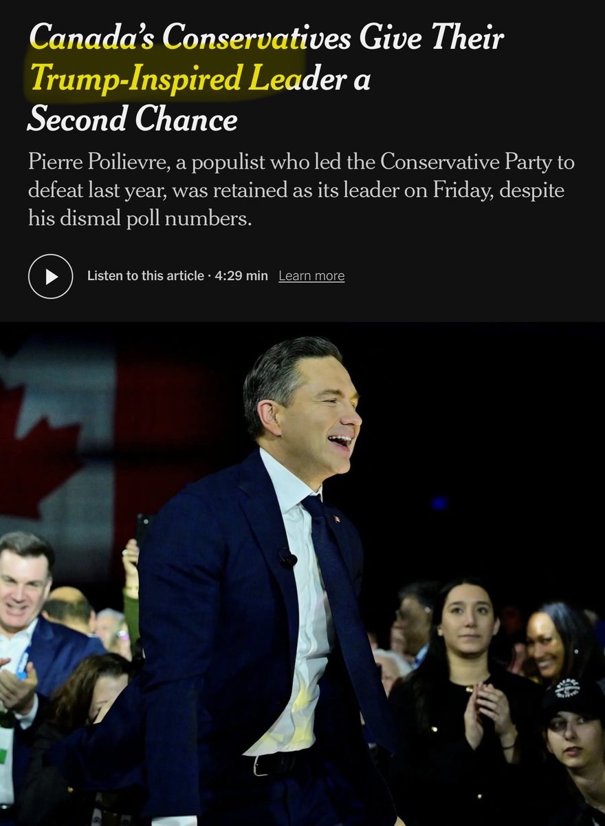Pierre Poilievre is missing in action. He's making fitness commercials while his party is breaking apart. He doesn't speak out against the separatist. He doesn't speak out against Jivani. He doesn't speak up against Trump. The conservative party is broken &amp; Pierre broke it.