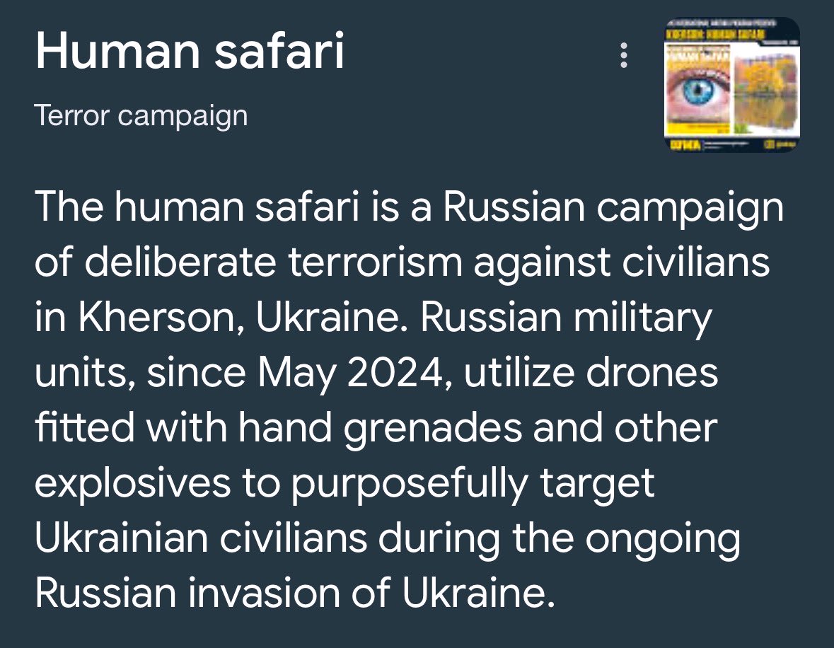Public awareness of these ongoing daily war crimes remains painfully low. Please keep using every opportunity to speak about Russia’s human safari in Kherson.