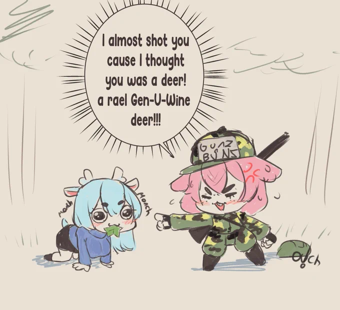 Pippa mistook Iori for a real genuine deer 