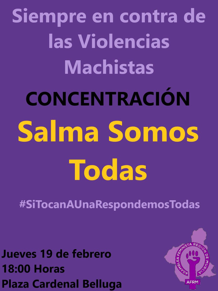 Por Salma también nos concentramos, víctima de 2 años de secuestro, maltratos, vejaciones y agresiones sexuales por su captor.
Y con la que inexplicablemente falló el protocolo de detección médica en éstos casos.
#SiTocanAUnaRespondemosTodas
#SalmaNoEstásSola