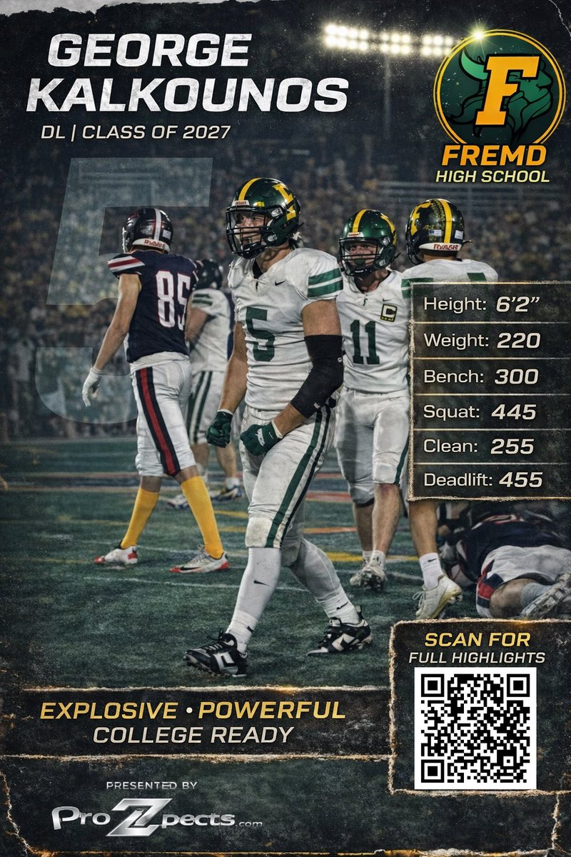 Thank you <a href="/ProzpectsFB/">ProZpects</a> for the recruiting graphic. Scan for full season film‼️<a href="/Fremd_Football/">FremdFootball</a> <a href="/99Prblems/">99 PROBLEMS PASSRUSH ACADEMY</a> <a href="/EliasKarras/">Elias Karras</a> <a href="/NexGenbyApex/">Keith Smilie</a> <a href="/PrepRedzoneIL/">Prep Redzone Illinois</a> <a href="/ubring/">scott.pilkey@ubring1.com</a> <a href="/EDGYTIM/">Timothy “EDGYTIM” OHalloran</a> <a href="/LemmingReport/">Tom Lemming</a> <a href="/AllenTrieu/">Allen Trieu</a> <a href="/CoachChris_Roll/">Coach Chris Roll</a>