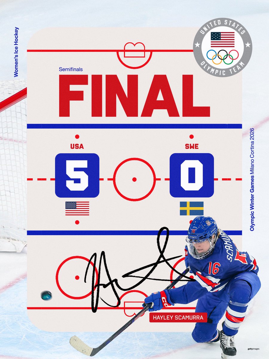 Sign, sealed, delivered. 😤 

<a href="/usahockey/">USA Hockey</a> is headed to the gold medal game at the #WinterOlympics after another dominant win!