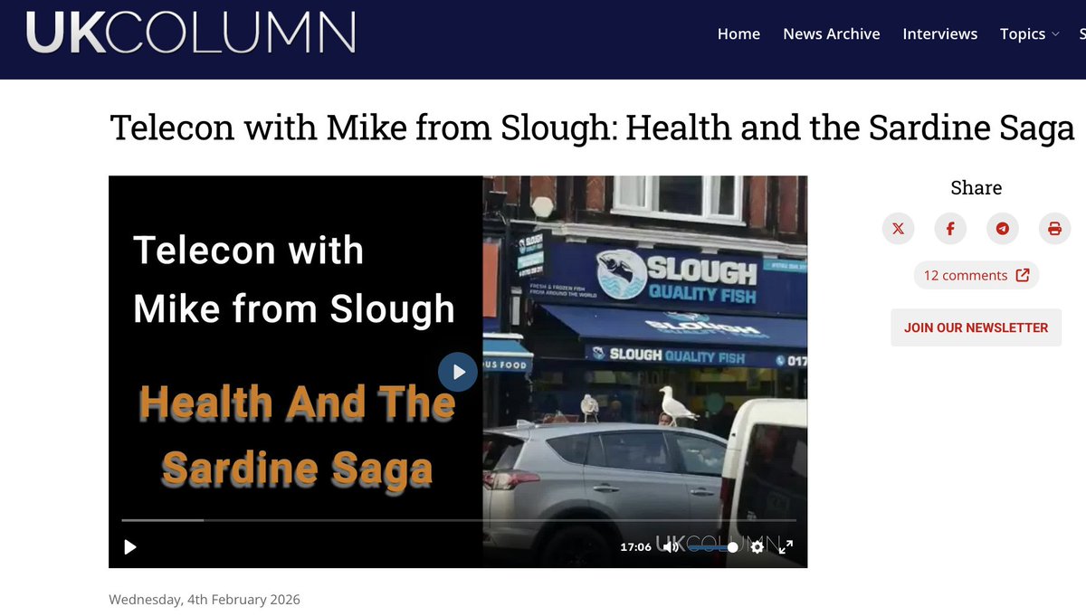 briangukc's tweet image. #Health #Goodfood important to staying strong especially against those that would harm the health of the nation deliberately. A serious amusing telephone chat with #MikefromSlough tackles these issues and the sardine saga ukcolumn.org/video/telecon-…