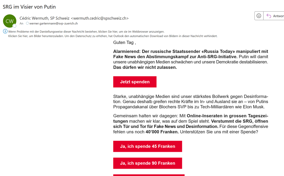 wg3800ch's tweet photo. Das grenzt an #Paranoia und/oder an übelste Propaganda. #SP-#Wermuth! Er will nur die SVP als Putinfreunde anprangern ... Was kümmert uns #Putin. Wenn sein Propagandaapparat hier bei uns etwas grübelt, muss man doch nicht die Nerven verlieren. Was seid ihr für Warmduscher. Lasst ihn doch. Und man könnte glauben, dass unsere Schweiz nur dank #SRF existiert. So ein Bull ... Schon witzig, dass sich die Linke so aufspielt. Sind es doch die Parteivorfahren von Wermuth, die nach Moskau und Ostberlin gepilgert sein, während die aufrechten Schweizer Militärdienst gegen die Kommunisten leisteten.