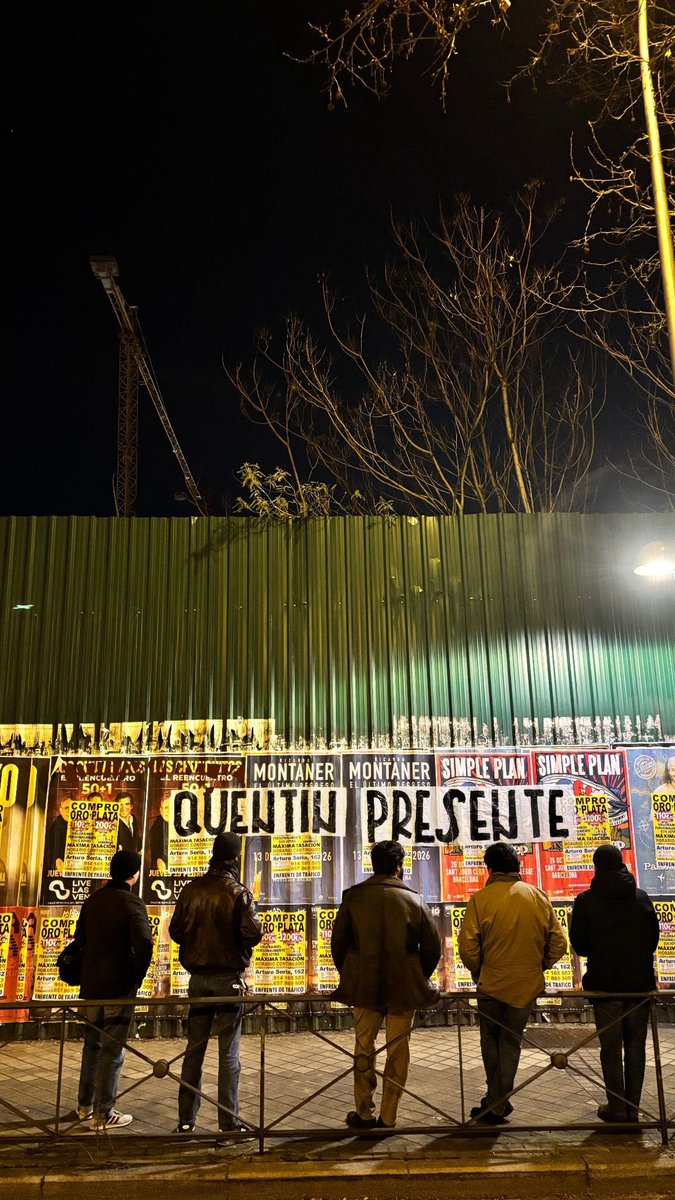 ARRAIGO_es's tweet photo. Las calles hablan: QUENTIN PRESENTE. 
Madrid, Valencia y Barcelona estos días. 

ANTIFASCISMO ES TERRORISMO https://t.co/eZc7EHEhS8