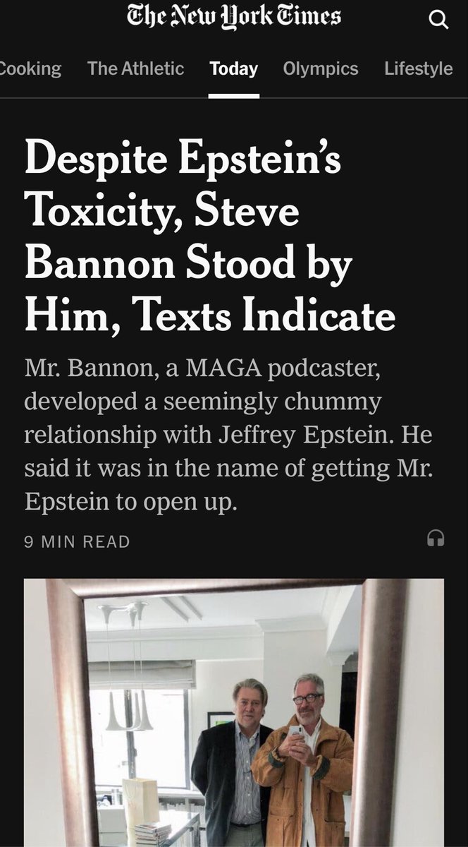 PaulBrodeur2010's tweet image. Early front runner for least surprising headline of 2026.  The #TrumpEpsteinFiles just keep on giving. Gonna release them all someday @PamBondi? @nytimes @Bannons_WarRoom @RpsAgainstTrump @TheTNHoller @gtconway3d #stevebannon