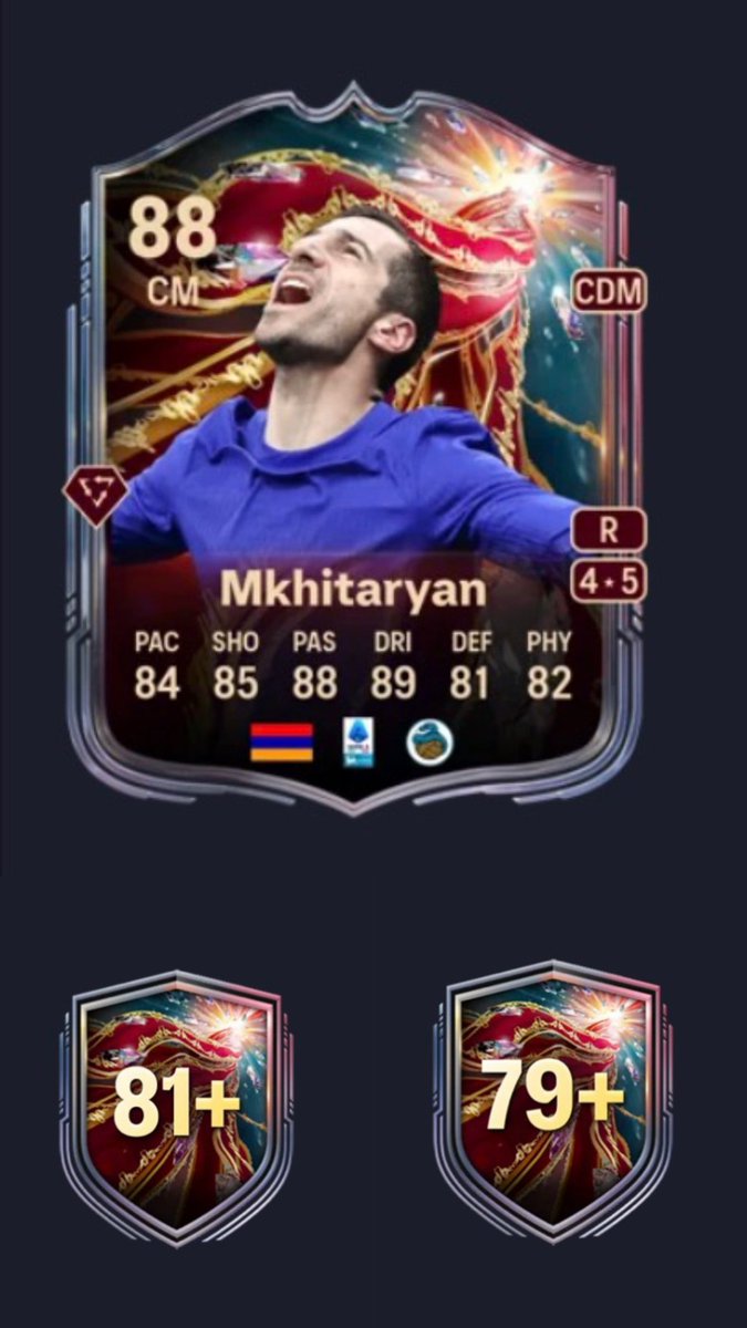 CONTENIDO DE HOY 🔥

- Mkhitaryan 🇦🇲 en SBC (1x83, 1x84 y 1x85) 
- PP 81+  y 79+ 🧩

#EAFC26 #FUT26