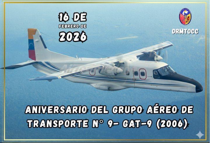 El Grupo Aéreo de Transporte N° 9 (GAT-9), conocido como "Tucanes", celebra su XX aniversario el día de hoy, 16 de febrero. Esta unidad cumple la misión de fortalecer la presencia del Estado y brindar asistencia social y logística en el sur del país. En alas... ¡Venceremos!