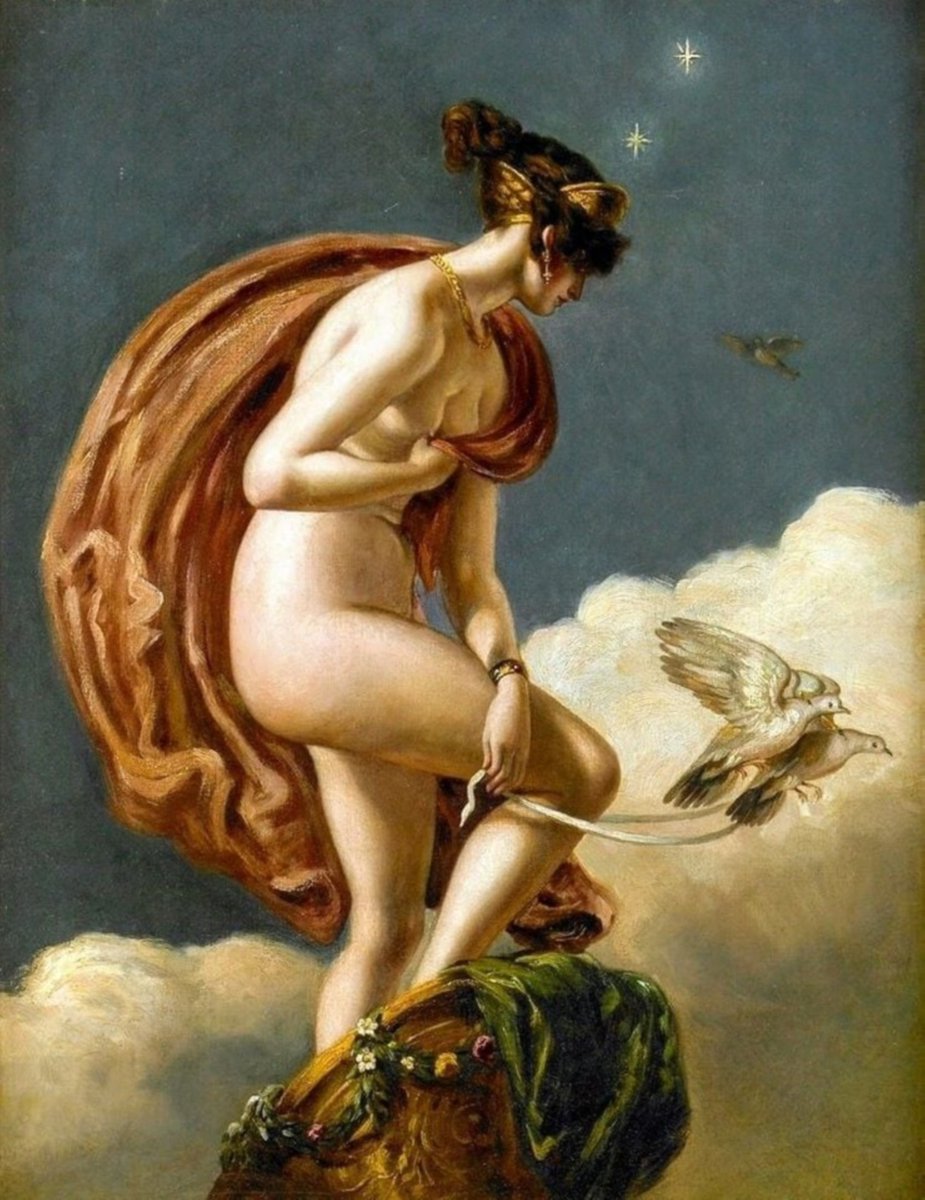 AlexandraSoro's tweet image. "Venus in Her Chariot Drawn by Two Doves"
British School, 19th century. 🖌️🌹
Oil on canvas.