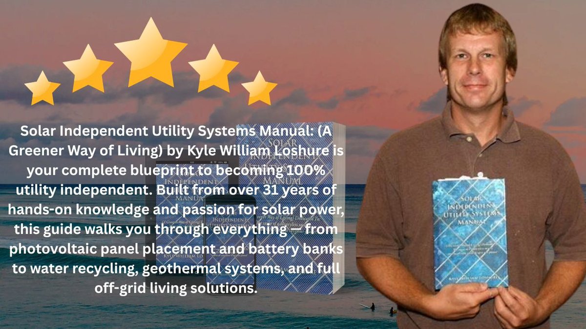 book_maven1's tweet photo. Ready to go off-grid the right way? 🌞⚡
Solar Independent Utility Systems Manual by Kyle William Loshure is your step-by-step blueprint to 100% utility independence.
#SolarPower #OffGridLiving #RenewableEnergy #Sustainability #SolarLife #EnergyIndependence #BookPromotion #Amazon https://t.co/Ay1LqnWIDQ