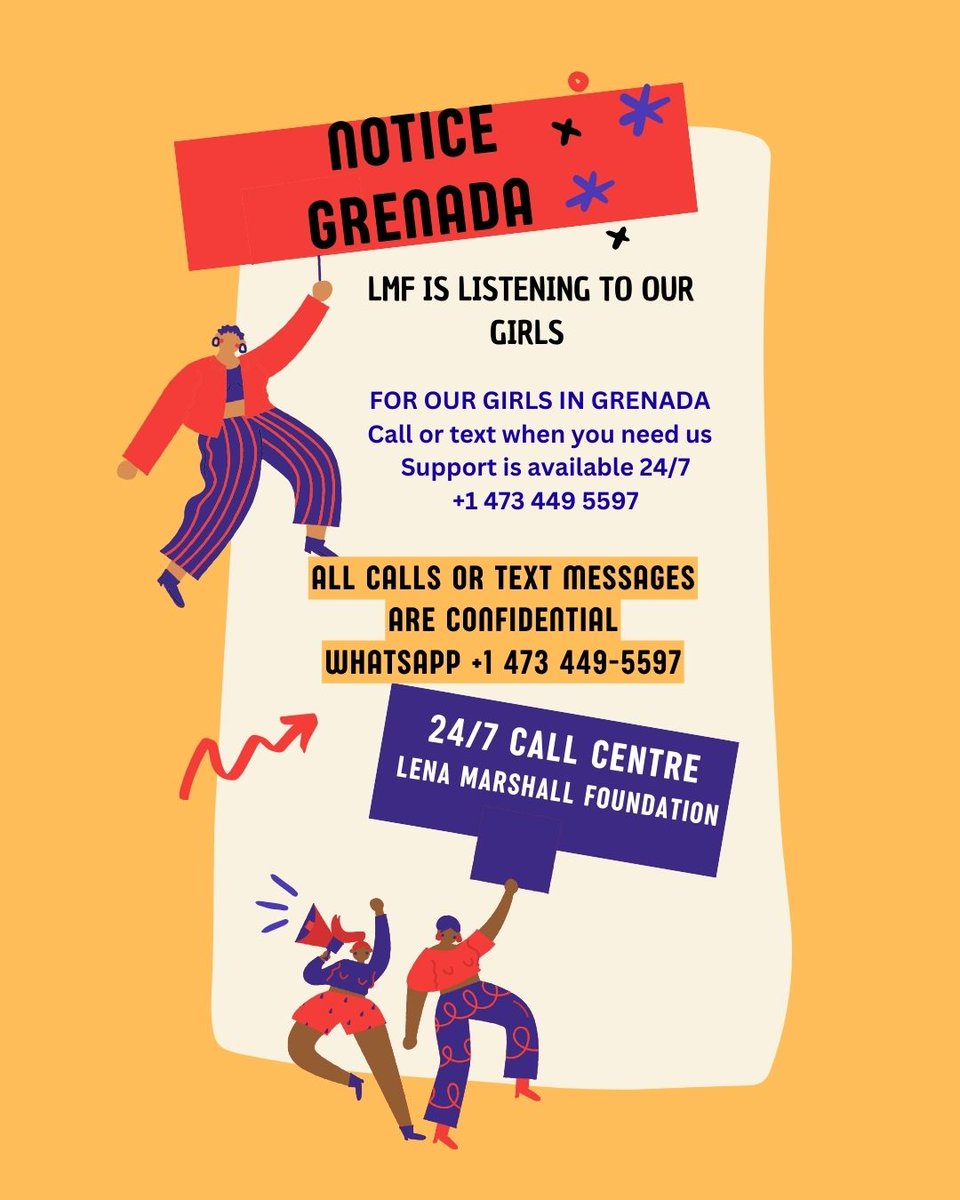 For our girls in #Grenada. Lena Marshall Foundation call centre is opened for you. <a href="/lenamarshalltho/">Lena Marshall</a>