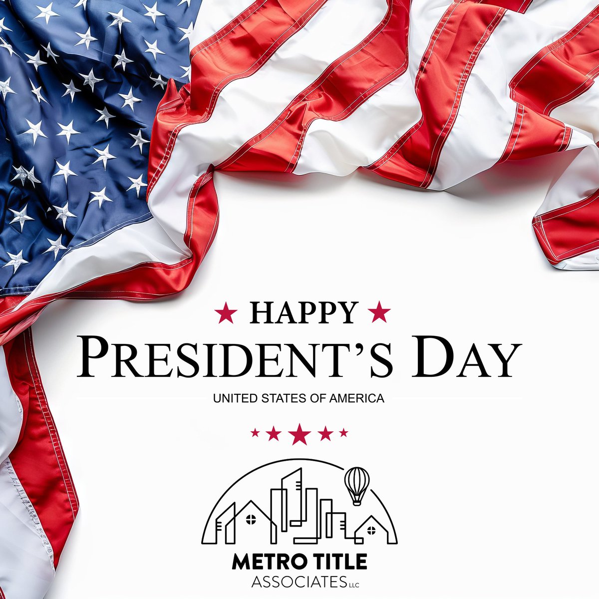 MNT_Associates's tweet photo. ★ HAPPY ★
PRESIDENT’S DAY
★ ★ ★ ★ ★

Metro National Title Associates
https://t.co/MzISDKC7DZ https://t.co/aQ8kAAngva