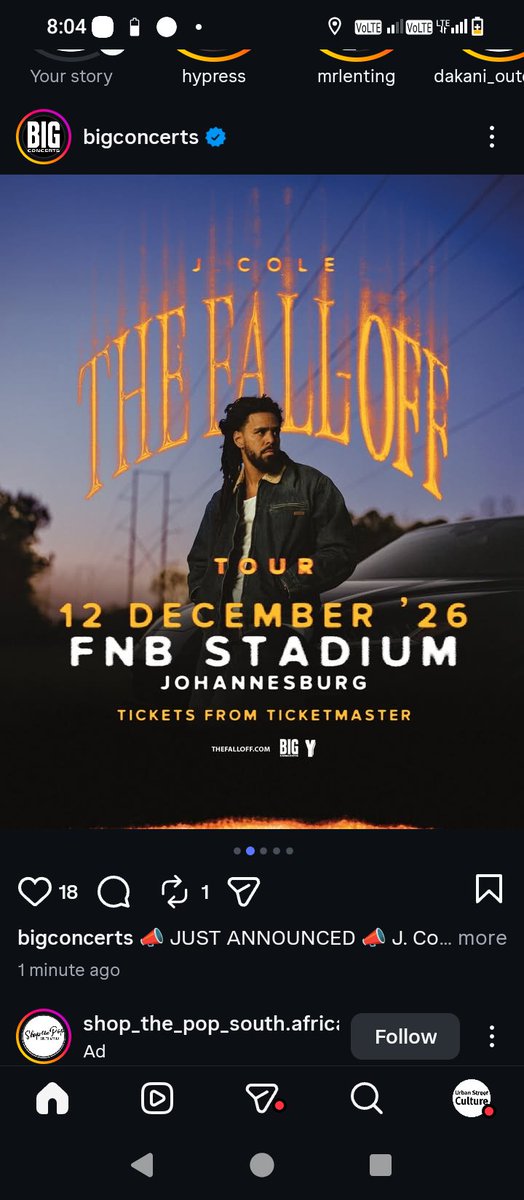 UrbanStreetZA's tweet photo. J.cole coming to South Africa The Fall Off Tour https://t.co/S6aDSQBy0L