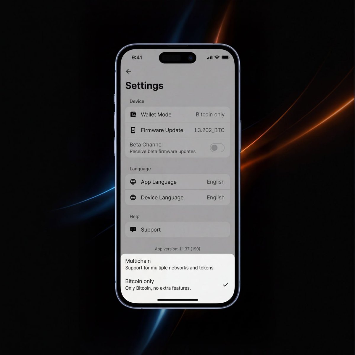 📲 Bitcoin-Only is now live on ERA

Some users don’t want “more chains.”
They want less noise. Less surface. Less risk.

With firmware 1.3.202, ERA Wallet now supports a dedicated:

₿ Bitcoin-Only mode

No tokens.
No altchains.
No distractions.

Just Bitcoin — running on fully