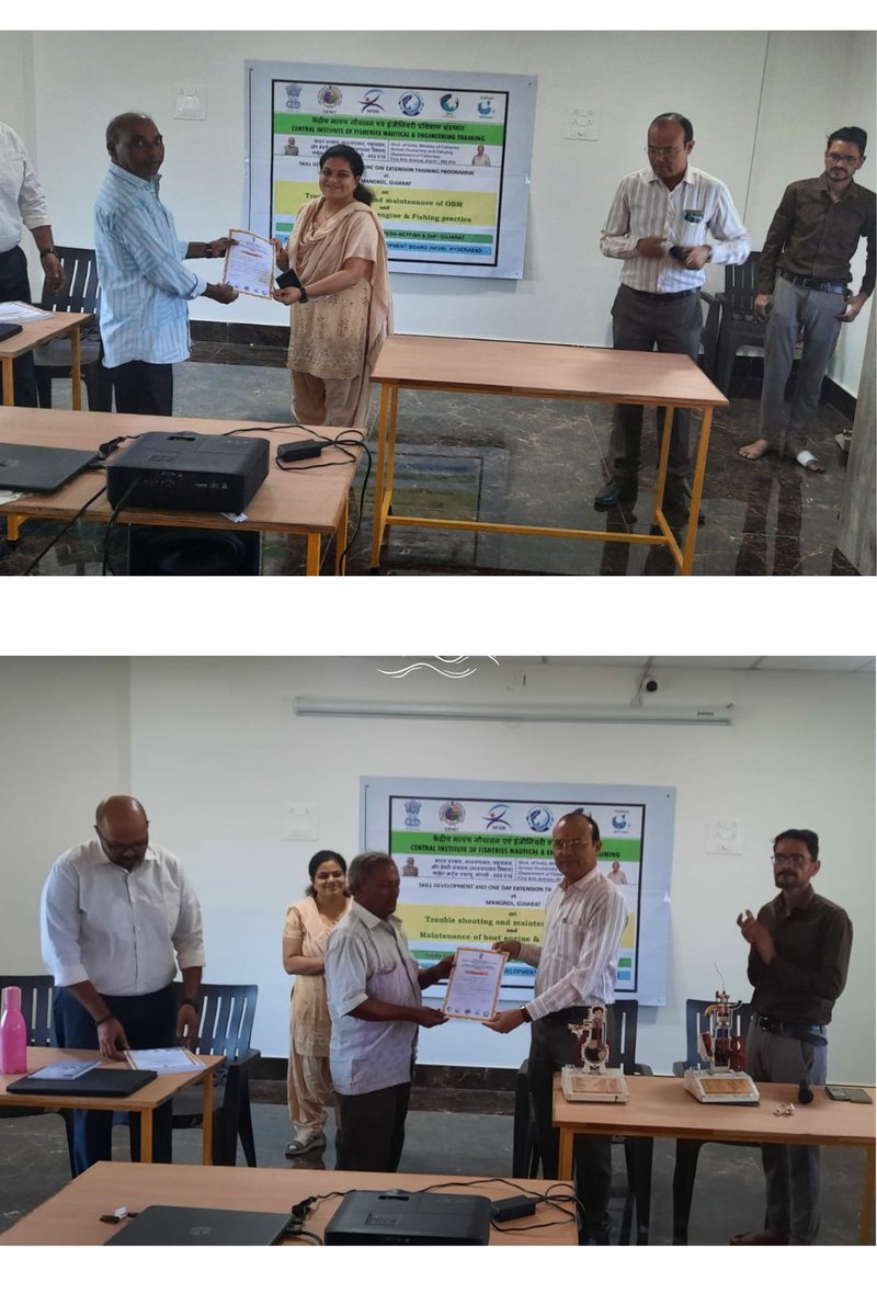 CifnetH's tweet photo. 01 day's Outreach #Training programme for 50 Nos.#fishers of #Mangrol,#Gujarat,was successfully conducted by CIFNET on 16.02.26,jointly with #MPEDA-NETFISH & Dept.of Fisheries,Gujarat under #PMMSY funded by #NFDB on topic "Troubleshooting & Maintenance of OBM".@FisheriesGoI @ANI https://t.co/Rowh44SSe4