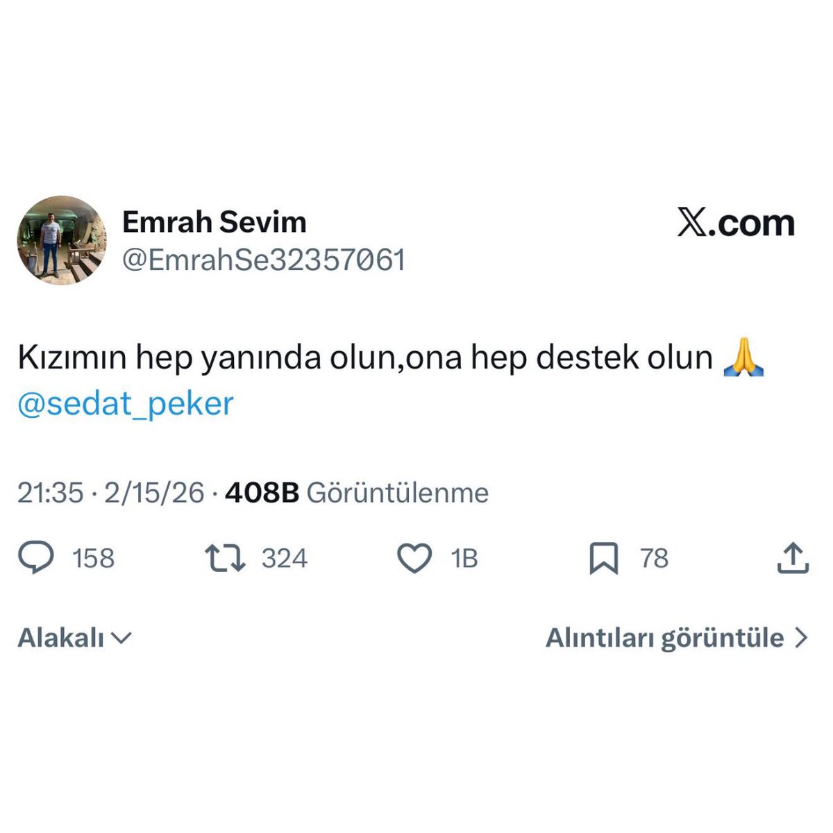 Giresun'da görev yapan trafik polisi Emrah Sevim, bu sabah göreve gitmeden önce kendi silahıyla intihar etti. Emrah Sevim İntihar etmeden önceki son paylaşımında kızını Sedat Peker'e emanet etti.