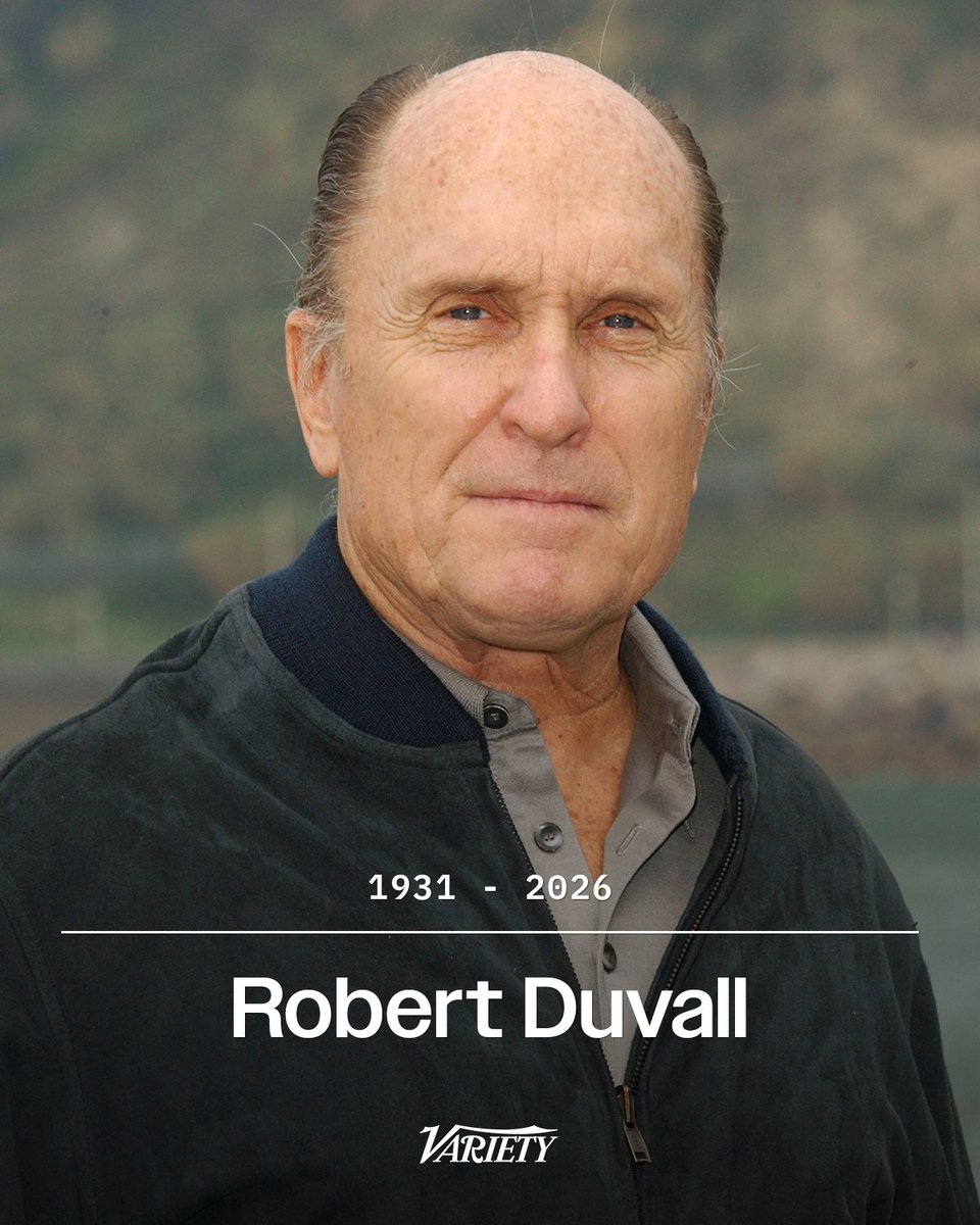 Variety's tweet image. Robert Duvall, who won an Oscar for “Tender Mercies” and was nominated for his roles in films including “The Godfather,” “Apocalypse Now,” and “The Great Santini,” has died. He was 95.

variety.com/2026/film/news…