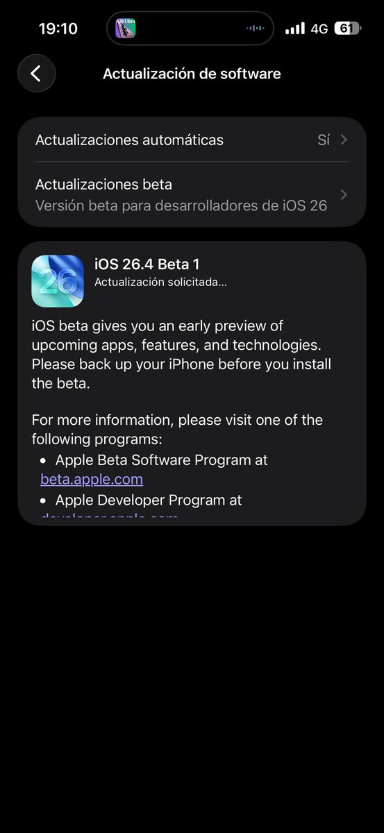 New Beta. #apple #ios264