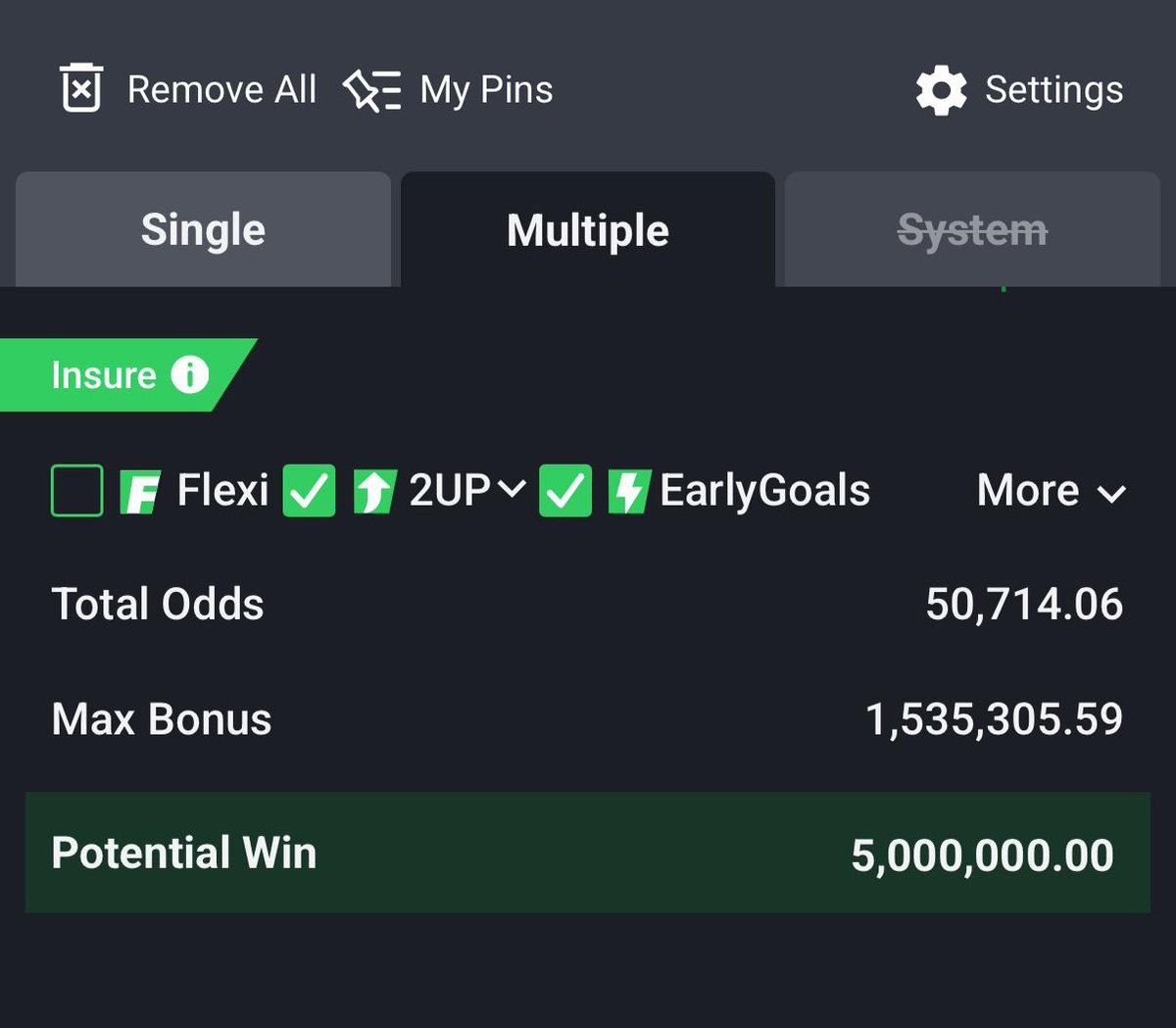 LevyKingTips's tweet photo. The 5 Million attempt 🤭🤭 
New week we go again 
Im coming 
50714 odds

Let me have 250 retweets ASAP ❤️♻️ https://t.co/jximyTiwyk