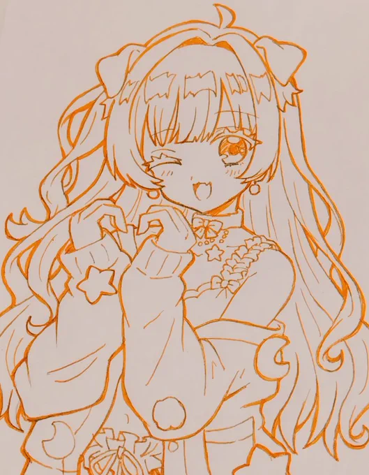 見切り発車で塗ったらいいコピック無かったやつ←→悔しかったから描き直したらお顔いい感じに描けたやつ #まめに絵さやり