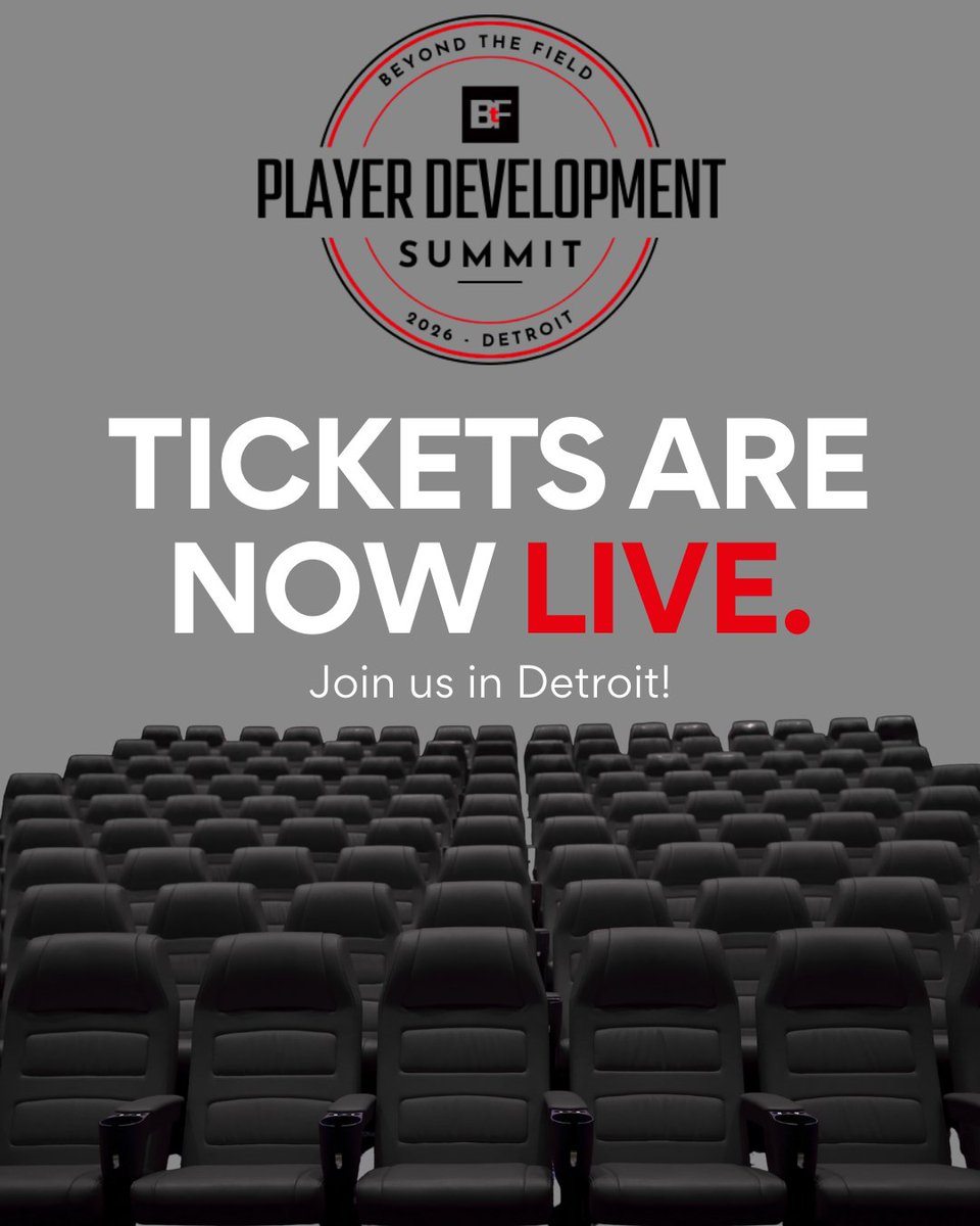 Ed_Jones2's tweet photo. Tickets are LIVE for the 2026 Player Development Summit.
May 29–30
Detroit.
If you develop athletes beyond the game, this is your room.
Secure your seat now.
https://t.co/4oxtJatU7A
#26PDSummit #PlayerDevelopment #BeyondTheField https://t.co/eJXMgE9BUE