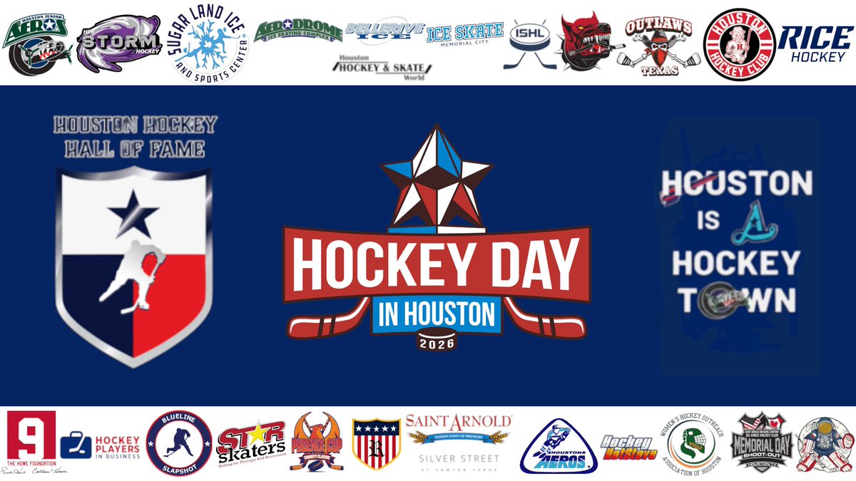 By coming together to celebrate the game we love, new opportunities exist for hockey in Houston!
Keep an eye out for announcements of activities, new partners, but make sure you RSVP for Hockey Day In Houston 2026 or purchase your tickets for Houston Hockey Hall of Fame Induction