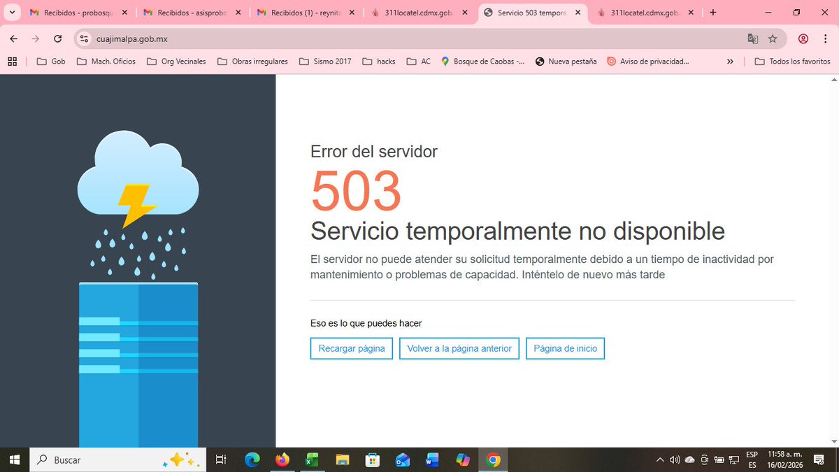 <a href="/cuajimalpa_gob/">Alcaldía Cuajimalpa</a> <a href="/carlosorvananos/">Carlos Orvañanos Rea</a> desde hace días no funciona la liga de Internet ni la línea telefónica para levantar reportes de atención de servicios.