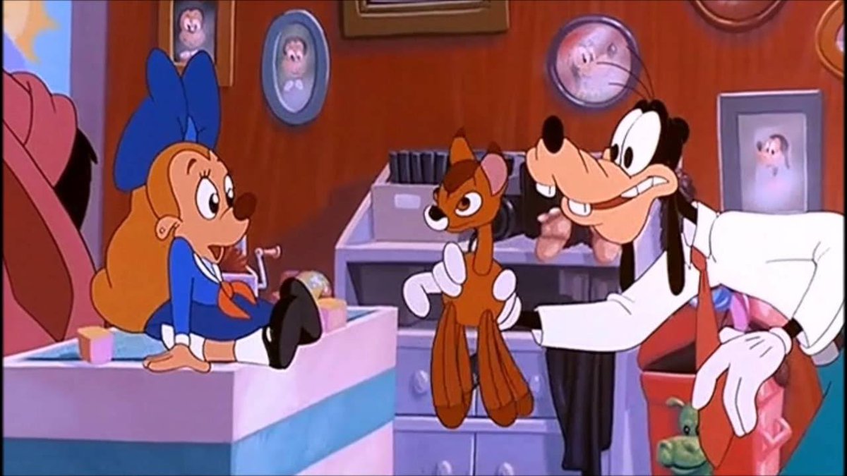 theaaronschmit's tweet image. I'll always find it wild that Goofy went from working a job at a high end mall having fun and taking pictures of families in A Goofy Movie, to working in a cold isolated assembly line job at a toy factory in An Extremely Goofy Movie.

Like damn. Times got rough for Goofy.