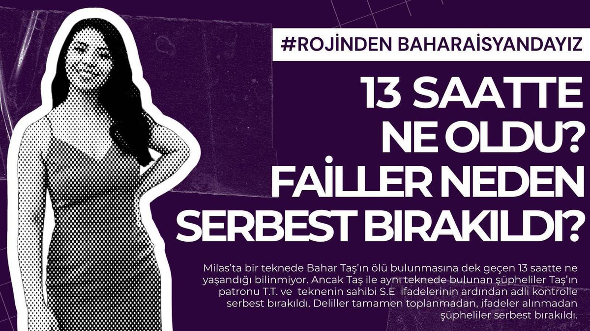 emepmaltepe's tweet photo. Rojin’in ölümü soruşturulmadan ‘intihar’ denerek üzeri kapatılmak istendi; şimdi de etkin soruşturma yapılmadan, resmi bir rapora dayanmadan ‘kalp krizi’ denerek Bahar Taş’ın ölümünün üzeri kapatılmaya çalışılıyor
#RojindenBaharaİsyandayız https://t.co/MInucBSCUu