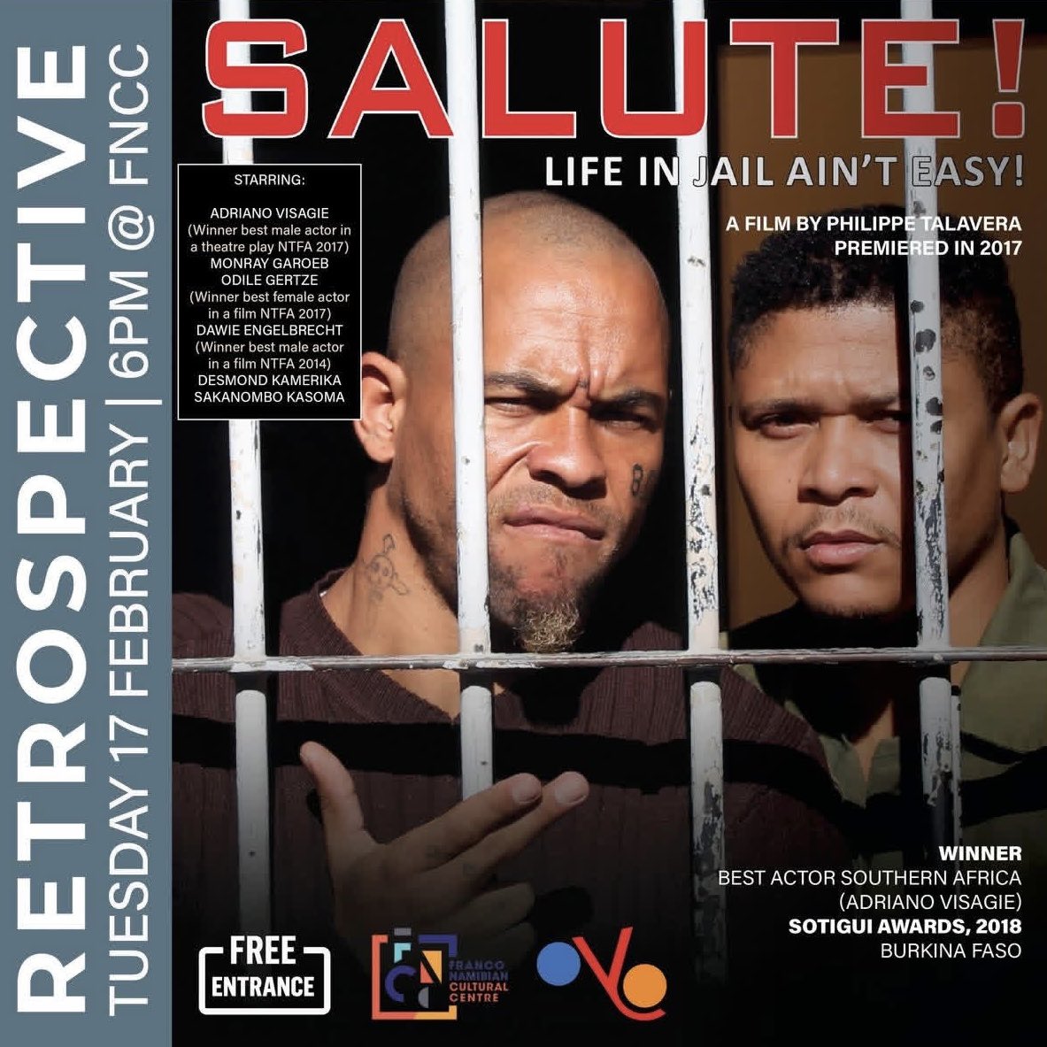 VisagieAdriano's tweet photo. Our film SALUTE is screening at the @fnccnam for FREE on 17 February 2026 for FREE.
Enjoy Namibian films this month.
@philippetalave1 @OmbetjaYehingaO https://t.co/x9uC1Q65iN