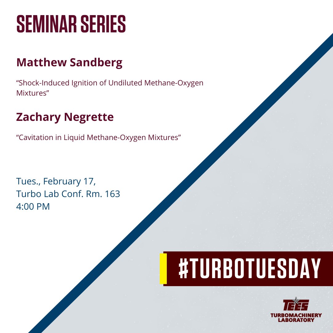 TurboLabTEES's tweet photo. Join us this afternoon for another #SeminarSeries! Matthew Sandberg and Zachary Negrette will present.

A virtual option is available to join at https://t.co/1yjRAAvACl

#TEESTurboLab #TurboTuesday https://t.co/15MMzz6avU