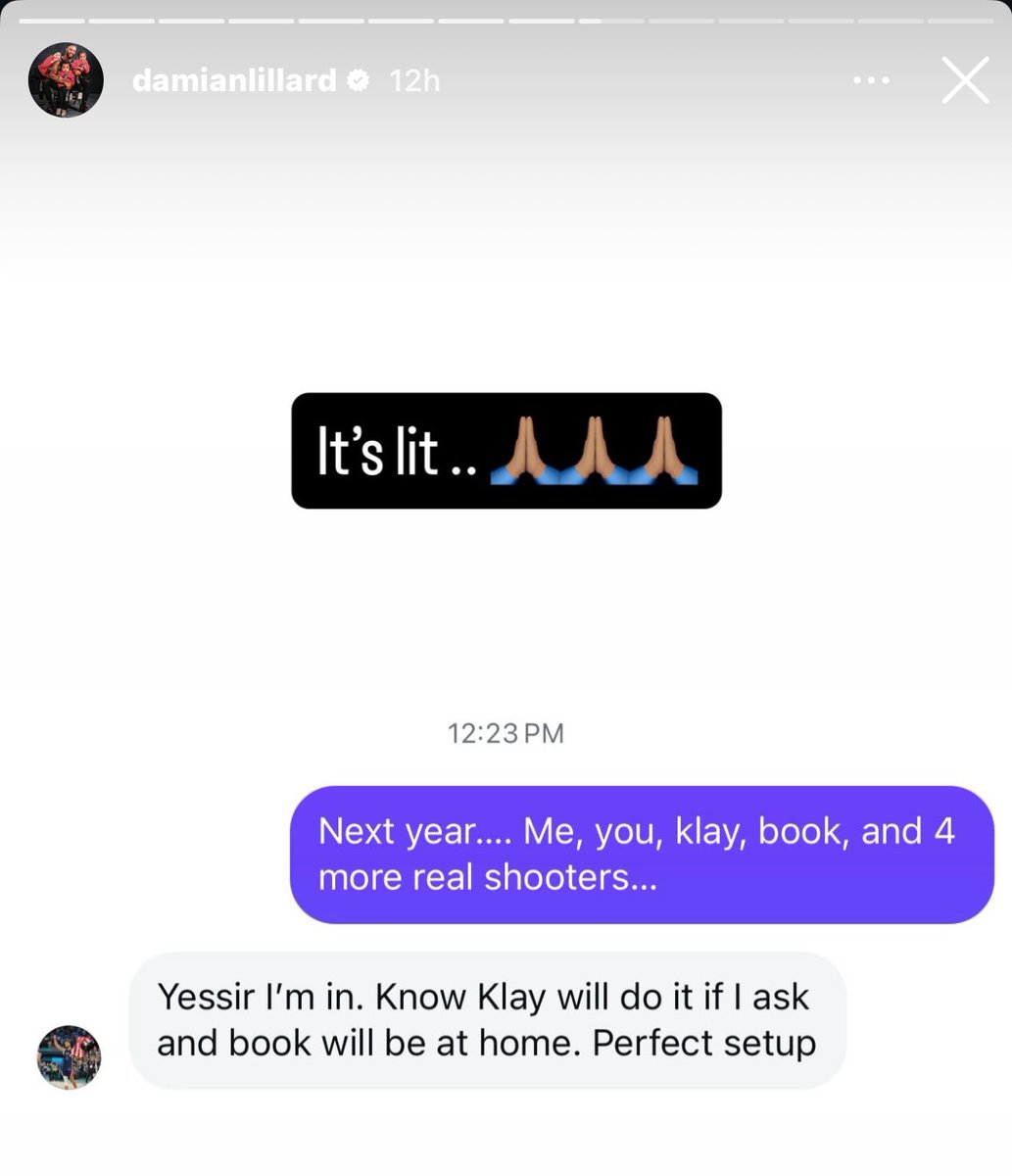 Damian Lillard and Steph Curry talking about next year’s 3-point contest 👀

“Book will be at home. Perfect setup.”